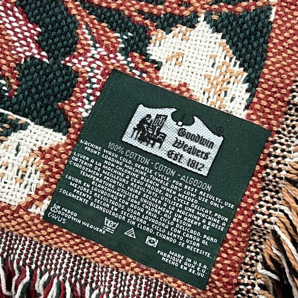 Goodwin Weavers Christmas 12 Santas Saint Nicholas Holiday Throw Blanket 68"x46" - Picture 9 of 12